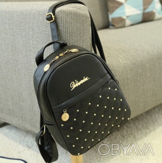
Черный женский рюкзак мини
 Характеристики:
Материал: Плотная и высококачествен. . фото 1
