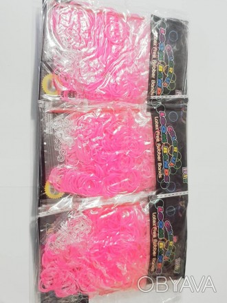 Резинки для плетения браслетов розовые 2400шт с крючками и застежками
Набор сост. . фото 1