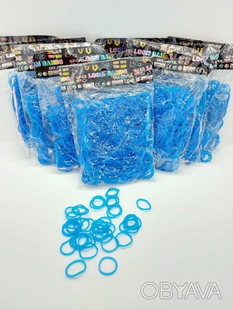 Резинки для плетения браслетов синие 12 пакетиков по 600шт
Набор состоит из 12 п. . фото 1
