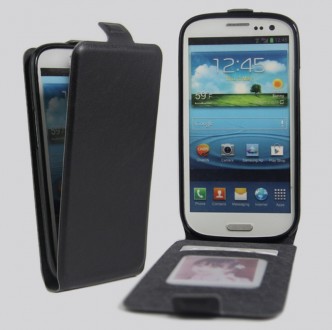  Шкіряний чохол-фліп для Samsung Galaxy S3 i9300, зроблений з добротної штучної . . фото 6