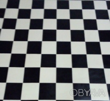 Чорно білий лінолеум шахова дошка.
Основа вспіненна ПВХ.
Товщина 2,8 мм
Захисний. . фото 1