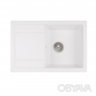 Кухонна мийка Qtap CS 7449 White (QT7449WHI650) виготовлена ??з якісного штучног. . фото 1