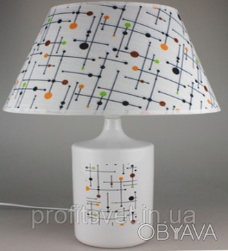 Настольная лампа с керамическим основанием и абажуром с разными цветами Многообр. . фото 1