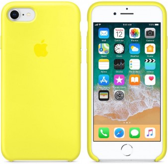 Чохол силіконовий для iPhone 7/8. Apple Silicone Case, колір "Жовтий неон". Харків. фото 1 Чохол силіконовий для iPhone 7/8. Apple Silicone Case, колір "Жовтий неон". Харків. фото 1