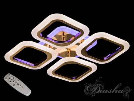 Потолочная люстра с диммером и LED подсветкой, цвет золото, 55W AS8060-4GLEDDIM3. Одесса. фото 1