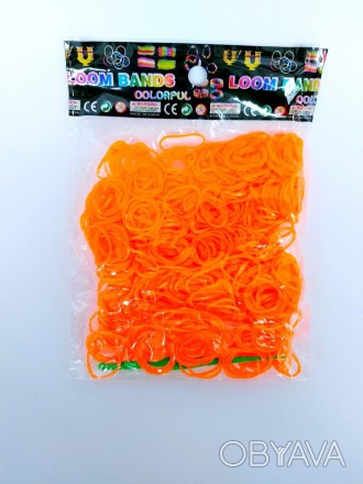 Резинки для плетения браслетов оранжевые 200шт с крючком.
В пакете 200 резинок и. . фото 1