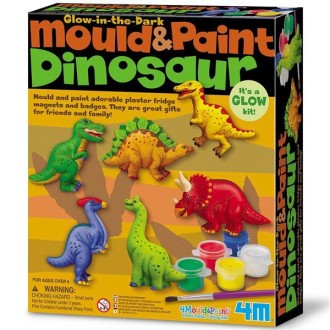 Создайте шесть разноцветных динозавров из гипса с набором для творчества от 4М и. . фото 2