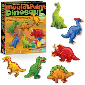 Создайте шесть разноцветных динозавров из гипса с набором для творчества от 4М и. . фото 5