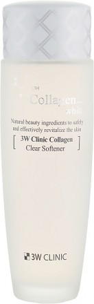 Легкий осветляющий тонер для лица с коллагеном 3W CLINIC Collagen Clear Softener. Киев. фото 1
