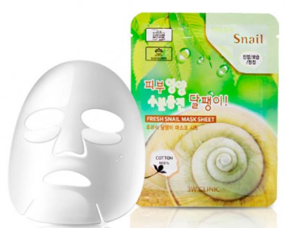 Тканевая маска для лица с муцином улитки 3W CLINIC Fresh Snail Mucus Mask Sheet,. Киев. фото 1 Тканевая маска для лица с муцином улитки 3W CLINIC Fresh Snail Mucus Mask Sheet,. Киев. фото 1