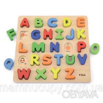 Деревянный пазл Viga Toys Английский алфавит, заглавные буквы (50124)
Цветной де. . фото 1