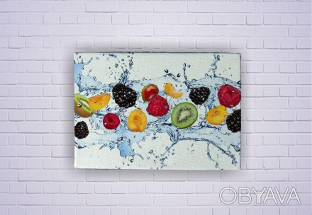 Картина, полотно на підрамнику "Натюрморт: фрукти і свіжість". Ралерейная натяжк. . фото 1