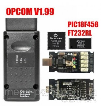 OPCOM PIC18f458 FT232RL OP COM V1.99 на чорній платі!!
OP-COM призначений для ді. . фото 1