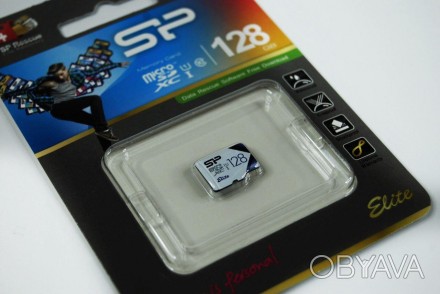 Silicon Power microSDXC 128 GB Class 10 UHS-I Elite Color + adapter (SP128GBSTXB. . фото 1