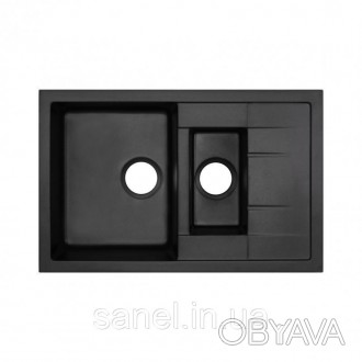 Кухонная мойка Qtap CS 7648 Black (QT7648BLA404) выполнена из качественного иску. . фото 1