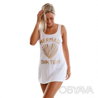 A stylish addition to your swim look, this Graphic Tank Swim Cover Up Dress offe. . фото 1