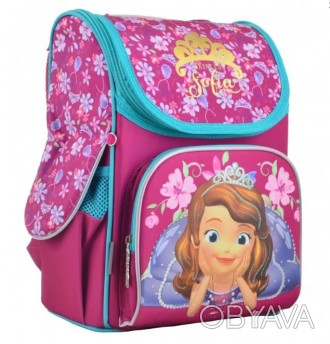 Каркасный школьный рюкзак с пластиковыми элементами, обеспечивает жесткость спин. . фото 1