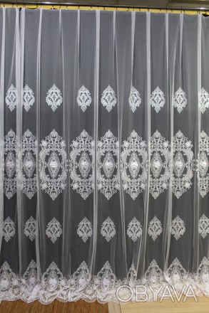
Белоснежный тюль от известного турецкого производителя Еscardin с 3Д цветком в . . фото 1