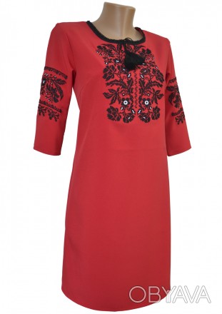 Красное вышитое женское платье на каждый день
Платье выполнено из замечательной . . фото 1