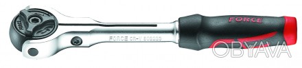 1/4" Трещотка шарнирная с резиновой ручкой (72 зуб.) L=150 мм (FORCE 802223) Пос. . фото 1