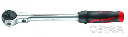 1/2" Трещотка шарнирная с резиновой ручкой (72 зуб.) L=312 мм (FORCE 802423) Пос. . фото 1