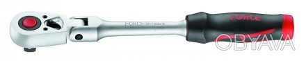 1/2" Трещотка шарнирная экстрадлинная с резиновой ручкой (36 зуб.) L=447 мм (FOR. . фото 1