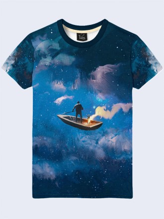 Потрясающая футболка Космическое море с необычным рисунком. Материал: 100% полиэ. . фото 2