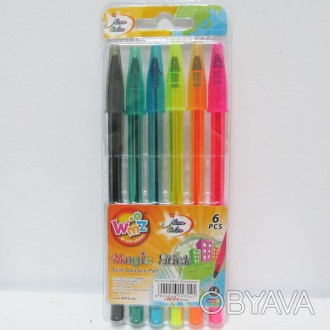  Товар на сайті >>>Набір кулькових ручок Beifa - 1мм, 6 кольорів Складська поста. . фото 1