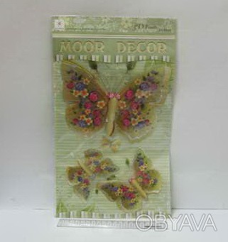  Товар на сайті >>>Наклейки кімната декор 3D "Метелики розписні" Складська поста. . фото 1