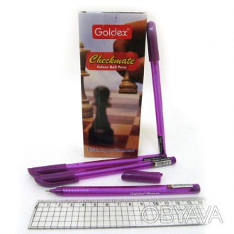  Ручка масляна Goldex "Checkmate #744 Індія 0,7 мм фіолет. Складська поставка 1-. . фото 1