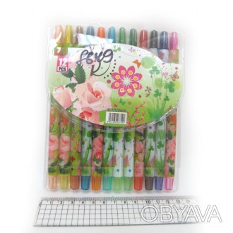  Товар на сайте >>>Мелки восковые Crayons "Цветы", набор 12 цв. PVC Складская по. . фото 1