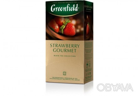 Черный чай GreenField Strawberry Gourmet, в пакетиках 25 шт Чёрный чай со вкусом. . фото 1
