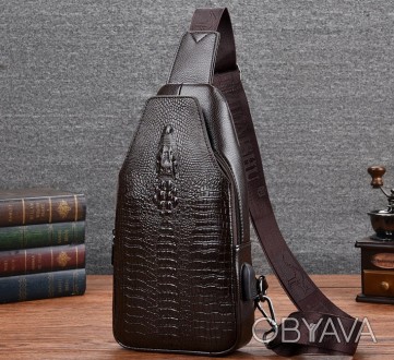 
Мужская сумка на грудь Крокодил
Характеристики:
Материал: качественная эко кожа. . фото 1