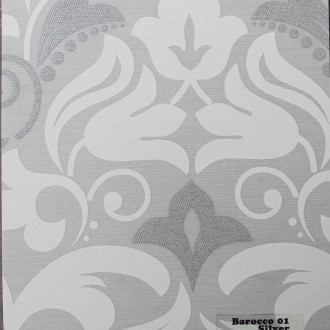 Рулонные шторы Одесса Ткань Barocco 01 Silver
Ткань Barocco (печатный рисунок) п. . фото 2
