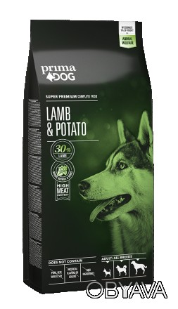 PrimaDog Lamb & Potato for all fully-grown dogs - полнорационный сухой корм для . . фото 1