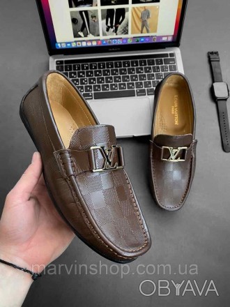 
Туфли классические лоферы мужские весна-осень коричневые брендовые Louis Vuitto. . фото 1