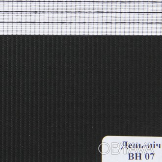 Рулонные шторы День-Ночь Ткань Сафари Чёрный ВН-07.
Ткань Сафари - производства . . фото 1