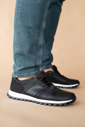 Кроссовки мужские кожаные черные Multi-shoes ember
Черные мужские кожаные кроссо. . фото 3