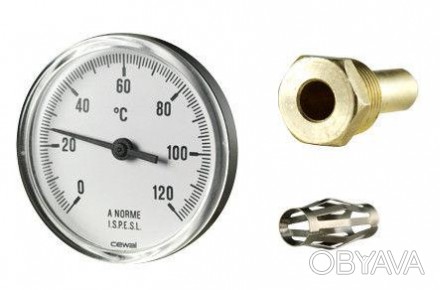  Термометр біметалічний CEWAL осьовий 
Показує термометр «CEWAL» призначений для. . фото 1