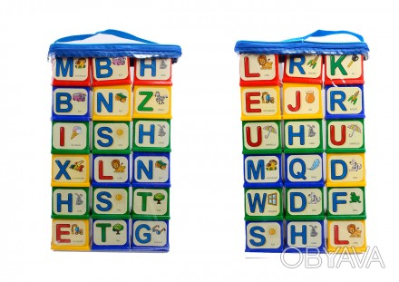 Кубики "English alphabet" Юника, упаковка - прозрачная сумка на молнии. В компле. . фото 1