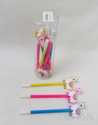 Набір кулькових ручок "Лама", упаковка - тубус. У комплекті 12 шт. Особливості: . . фото 1