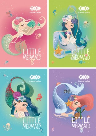 Блокнот на пружині зверху, А-6, 40 арк., MERMAID, карт. обкт KIDS Line 4 шт в уп // (ZB.12138). Дніпро. фото 1 Блокнот на пружині зверху, А-6, 40 арк., MERMAID, карт. обкт KIDS Line 4 шт в уп // (ZB.12138). Дніпро. фото 1
