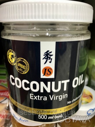 Натурально кокосовое масло холодного отжима Extra Virgin Coconut Oil JS 500 ml.
. . фото 1