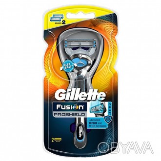 Станок для бритья мужской Gillette Fusion ProShield Flexball с 2 сменными кассет. . фото 1
