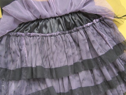 Новая  красивая  нарядная  юбка  на  7-9 лет.
Цвет - черный,сиреневый.
Пояс- ш. . фото 6