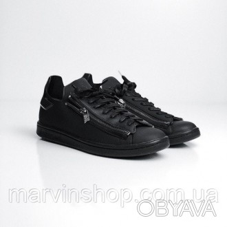 Кроссовки мужские черные Adidas Y-3 Stan Smith Zip (00454) 
Мужские черные кросс. . фото 1