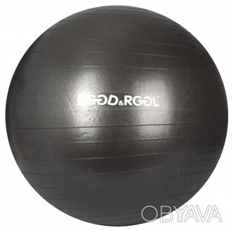 Мяч для фитнеса MS 3343-1-B Фитбол, 55см, 1200г, ABSсатин, черный, в кульке, 18-. . фото 1