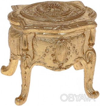 Шкатулка декоративная "Adeola Антикварный столик" в золотом цвете - античный сти. . фото 1