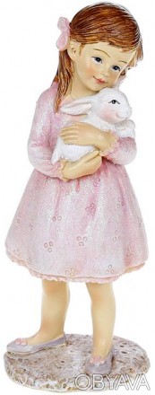 Декоративная статуэтка «Девочка с Крольчонком». Материал - полистоун. . фото 1