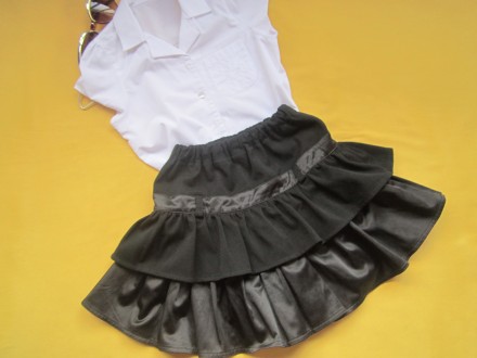 Черная  школьная  юбка, р.140 ,на 8-9 лет, Украина.
Состав - 63% полиэстер, 33 . . фото 5